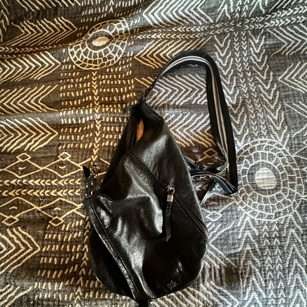 The Sak black leather convertible bag